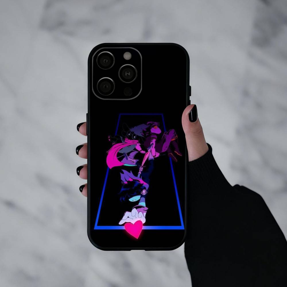 Чехол для телефона D-Deltarune-E для iPhone 17pro, 16, 15, 14, 13, 12, 11 Plus, Pro Max, XS, Мягкий силиконовый черный чехол