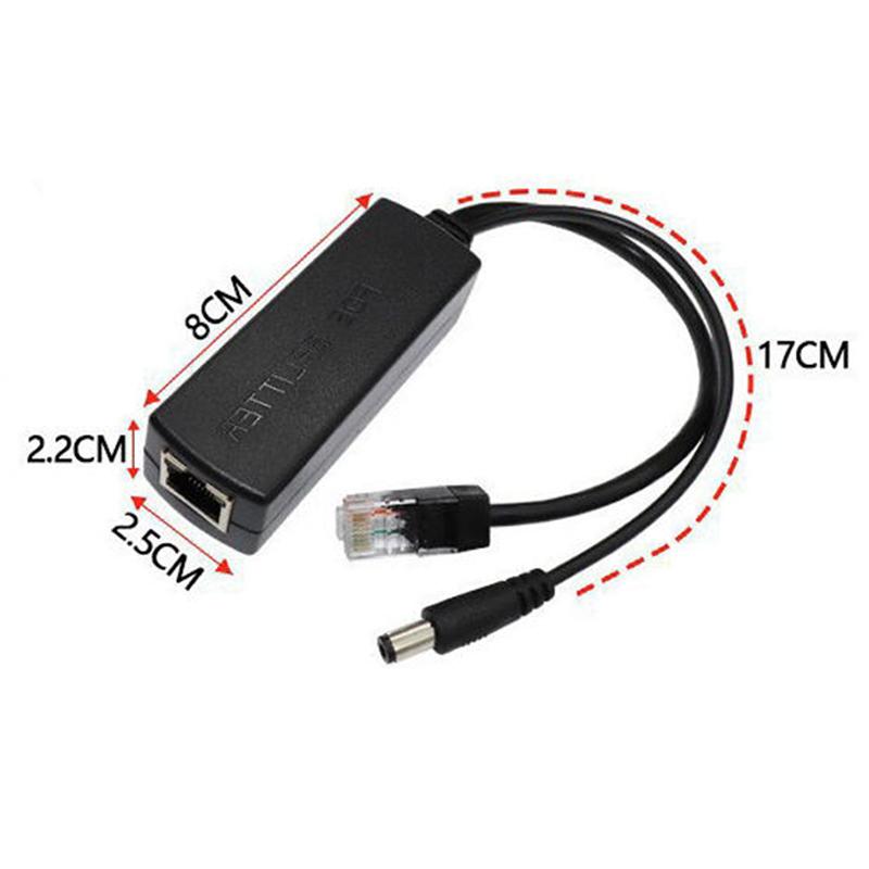 New POE Splitter 24V/48V to 12V/5V IEEE 802.3af Output Power Over Ethernet Splitter Adapter Security System (Plug and Play)