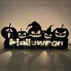 Iron Art Hollow Out Pumpkin Candlestick Halloween Iron Candlestick