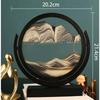 Art Flowing Sand Painting Rotatable Hourglass Picture Black Frame Glass Sand Clock Deep Sea Quicksand Home Decoration Sandglass