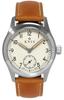 Часы KNIS Varnish Made in Japan с ретро-ремешком, сапфировым стеклом, водонепроницаемостью 10 АТМ, кремово-белым циферблатом и верблюжьей кожей, мужские KN003-WHCALE