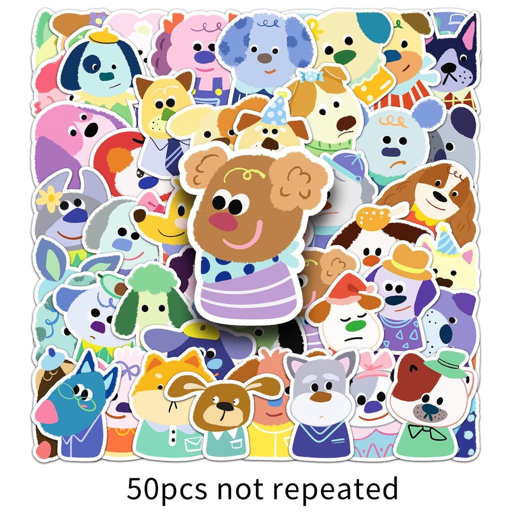 50 Cute Hand-Drawn Puppy Avatar Graffiti Stickers for Water Bottles and Phone Cases