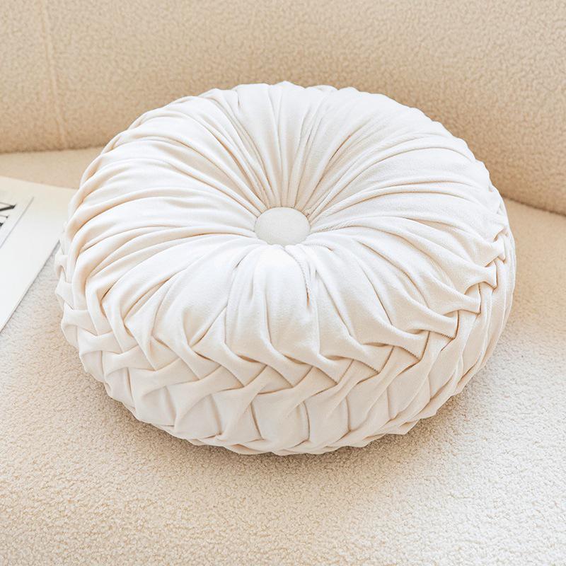 Скандинавская минималистичная круглая кремовая плюшевая вышитая декоративная подушка для дивана