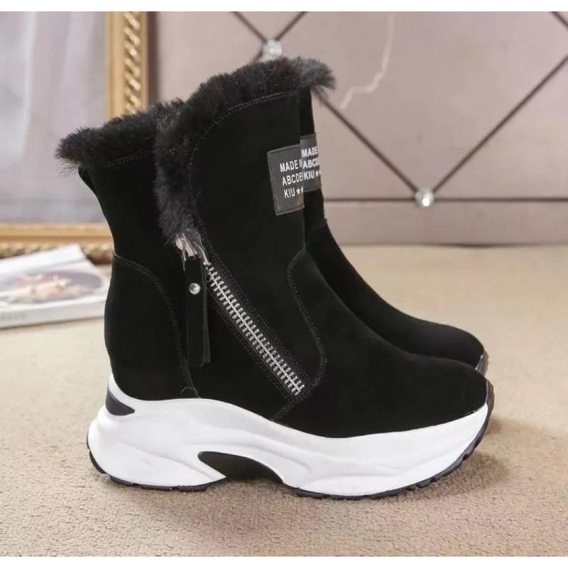 Platform Short Plush Women Snow Boots Fashion Short Botas Ladies Elegant Wedges Heel Shoes Winter Keep Warm Women's Footwear