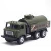 Масштаб 1/43, автомобиль-цистерна из сплава со звуком и светом, военный грузовик, игрушечный симулятор, коллекционный военный автомобиль, миниатюра для детей