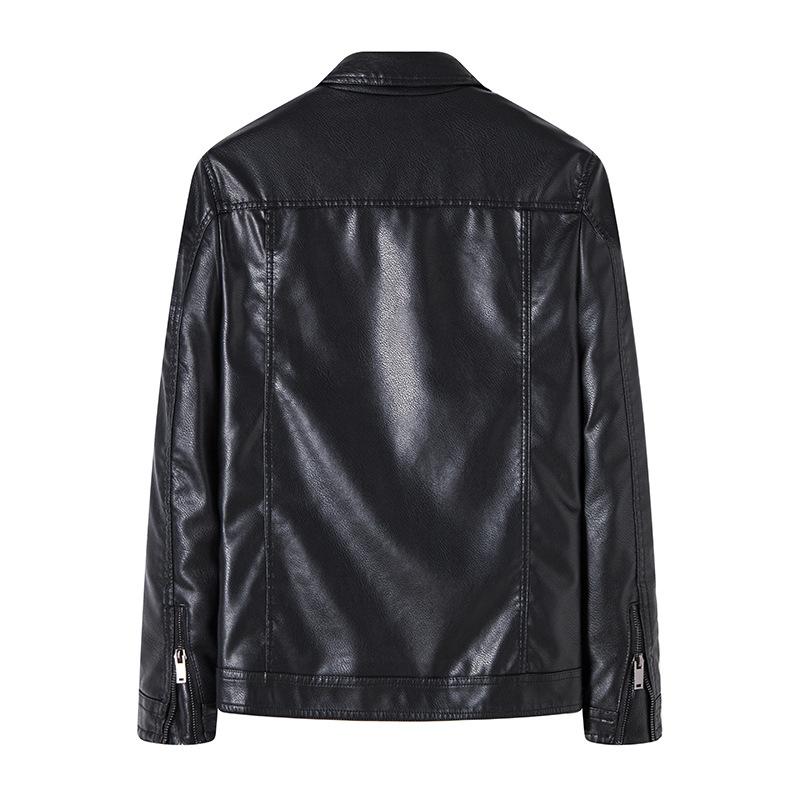 Осенне-зимняя повседневная мужская кожаная куртка с лацканами, деловая тонкая кожаная куртка на молнии, мужская куртка из искусственной кожи, модная