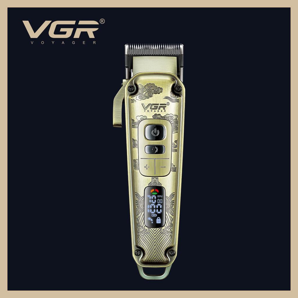 VGR V-005 Металлическая машинка для стрижки волос Ретро Электрическая машинка для стрижки Резная машинка для стрижки волос Машина для стрижки волос Беспроводная машинка для стрижки Цифровой дисплей Машинка для стрижки волос Машинка для стрижки с масляной головкой