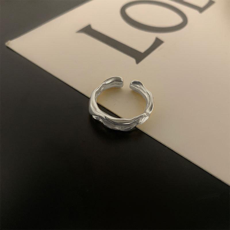Trendy Minimalist Korean Geometric Wave Ring In 925 Silver For Womens Jewelry