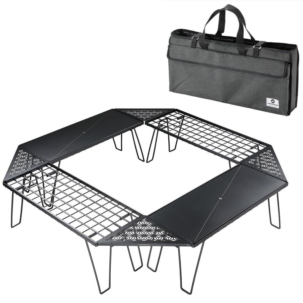 CAMPING MOON Hearth Table Camping Rack Minimal Rack Hearth Corner with Aluminum Top Plate T-229-4P-6C-M23
