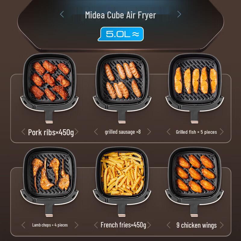 Midea KZC5089 5L Air Fryer Oven with Visual Window CN plug (adapter included)