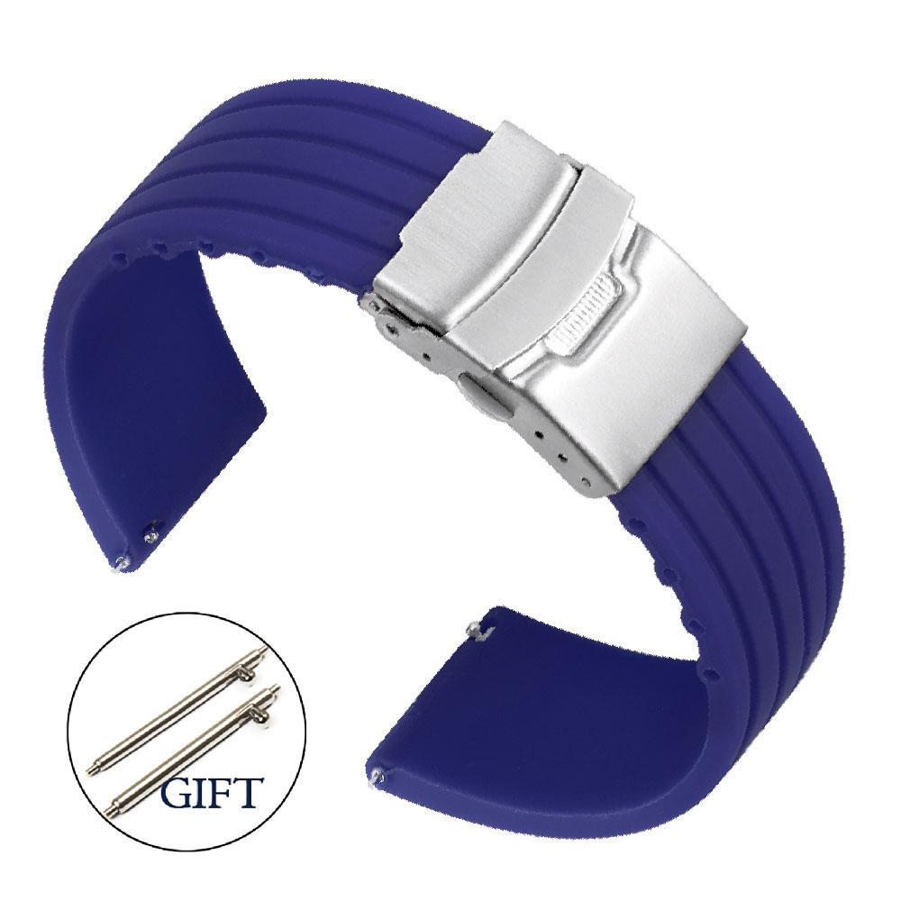 20 мм 22 мм Быстросъемный резиновый ремешок Удлиненный мягкий ручной часы Силиконовый ремешок для мужчин Водонепроницаемый ремешок для часов Отрезной подходит Браслет