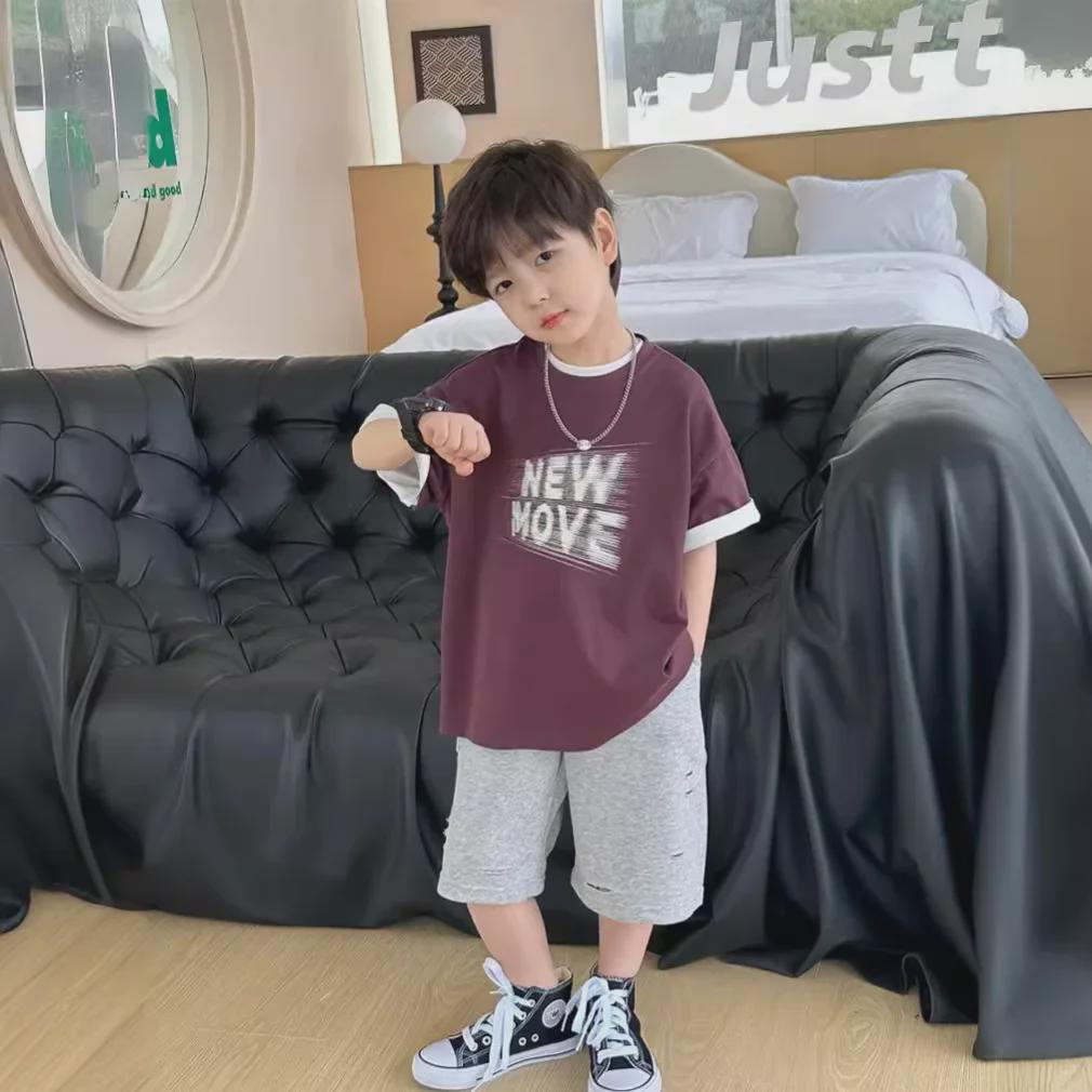 Летние футболки для мальчиков в корейском стиле 2025: Модные, удобные детские топы с коротким рукавом и принтом