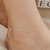 Mimi.J Jewelry 925 Silver Silky Snake Ball Chain Anklet