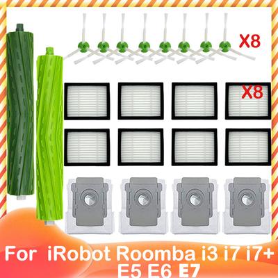 Для iRobot Roomba i3 i7 i7+ E5 E6 E7 Робот-пылесос Основная боковая щетка Валик Hepa-фильтр Мешок для пыли Тряпка Запчасть Для замены очистителя
