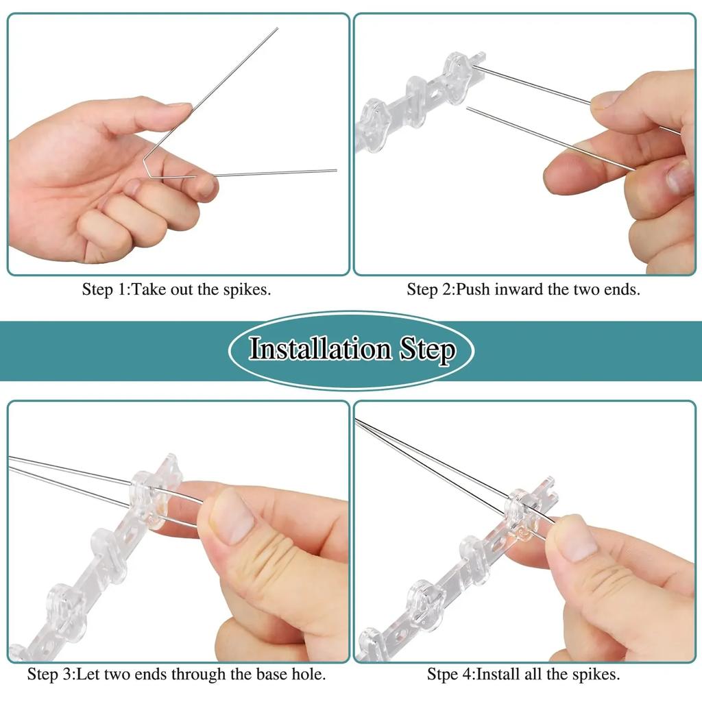 Набор шипов от птиц из нержавеющей стали, 12 шт. - Мощное средство отпугивания птиц для садового забора и крыши, отпугивает голубей, белок и кошек