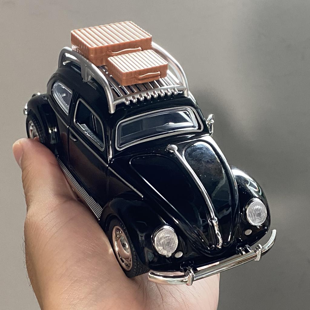 AABLC1 1:32 Volkswagen Beetle Travel version Compact sedan Alloy Metal Diecast Model Car Sound & Light Pull Back Collectibles Hobby Boy
