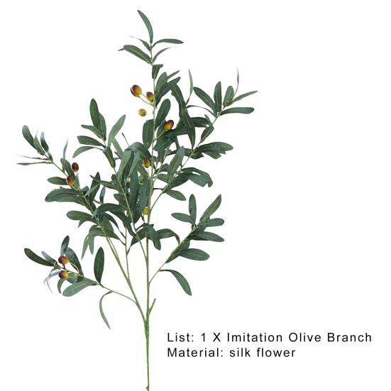 Искусственная Оливковая Ветка Поддельные Десять Раздвоенных Оливковых Зеленых Листьев Фрукты Ветка Декор