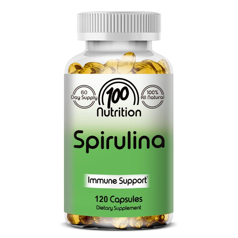 Organic Spirulina 700mg Capsules, Vegan Detoxifying Weight Loss, Immune-Boosting Superfood, 120 Capsules