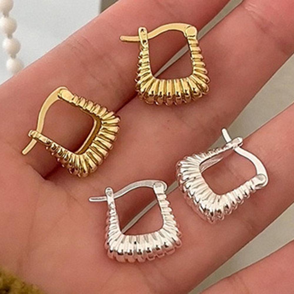 925 Sterling Silver Earrings For Women Trendy Simple Geometric Strip Earring Jewelry Prevent Allergy Party Christmas Accessories