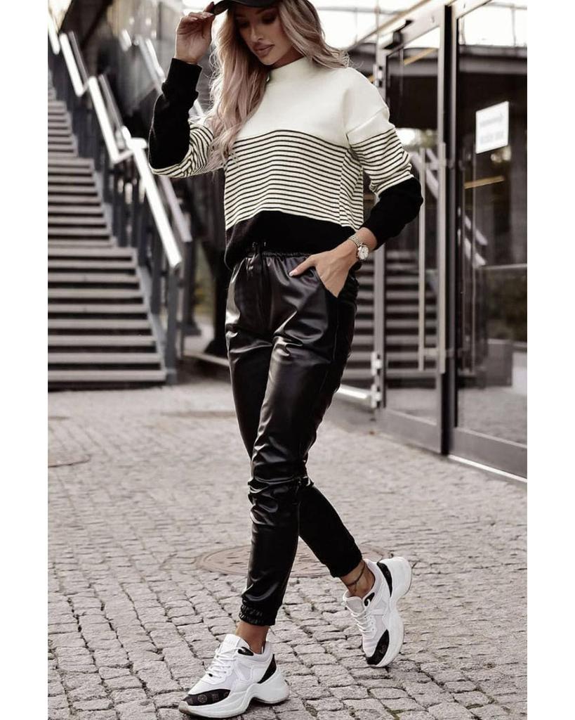 Azura Exchange Contrast Colorblock Knit Top