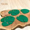 4Pcs 3D Printed Coaster Set Monstera Leaf Design Magnetic Base Plant Home Decor Green Leaf Drink Coasters for Table Protection