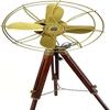 Antique Brass Pedestal Fan with Wooden Tripod Floor Stand Wedding Favors