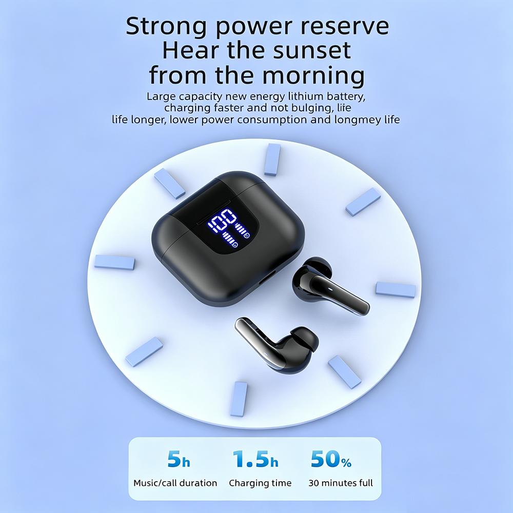 Bluetooth 5.4 Наушники Беспроводные Наушники HiFi Стерео Шумоподавление Внутриканальные Наушники Цифровой Дисплей Игровые Гарнитуры