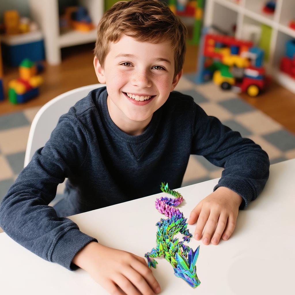 Напечатанный на 3D-принтере виверн, шарнирный 3D-игрушечный дракон, 3D-печатный игрушечный дракон, игрушечный дракон