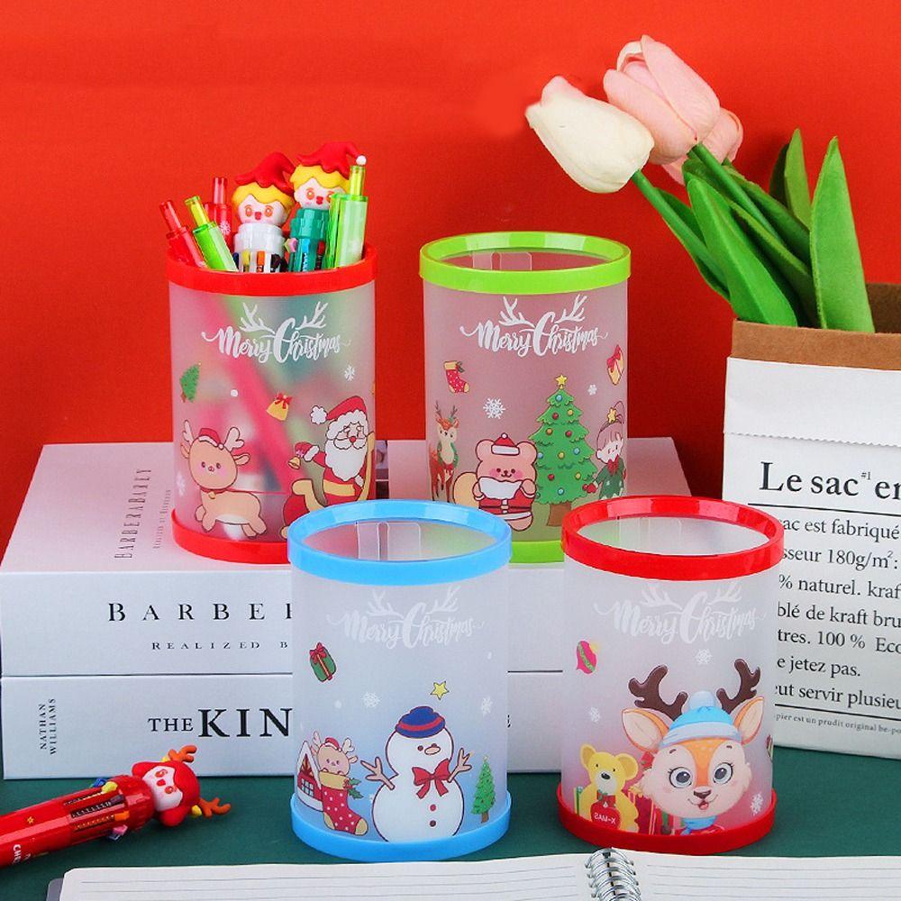 Stand Case Desktop Makeup Brush Holder Christmas Pen Holder Mini Makeup Box Stationery Organizer