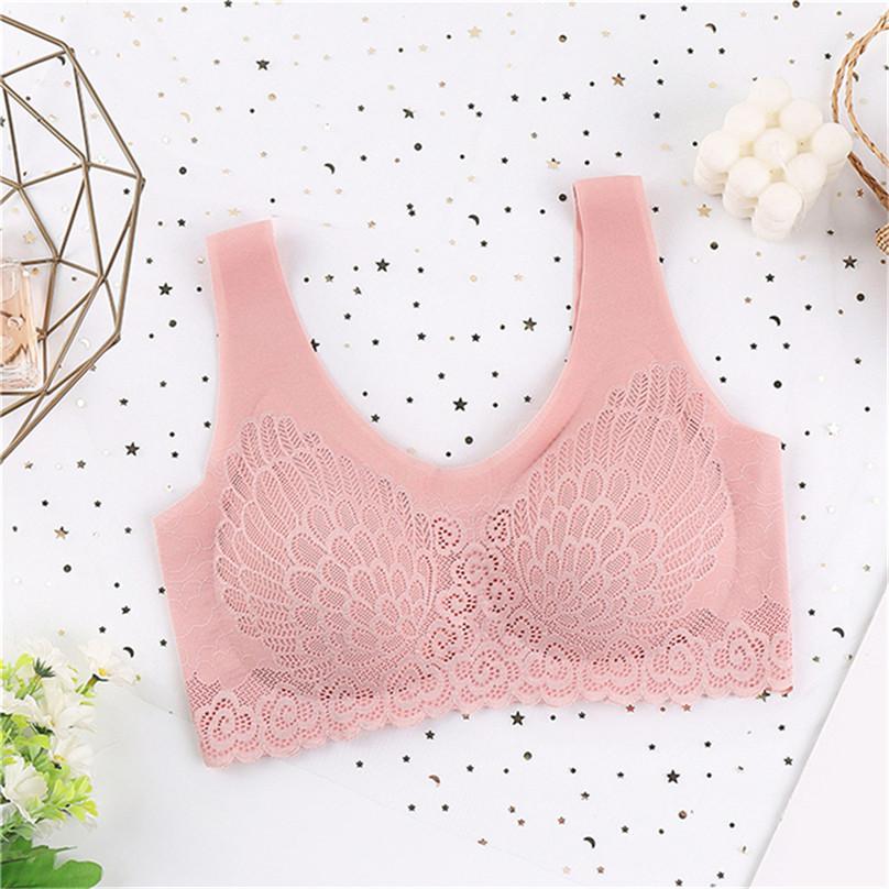 High Quality Women Seamless Underwear Fashion Lace Sexy Back NO Steel Ring Vest One-piece Bra