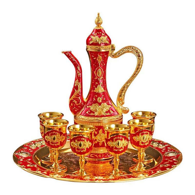 Rose wine creative liquor set wine European metal wine dispenser gift ornaments home bars shot glasses set