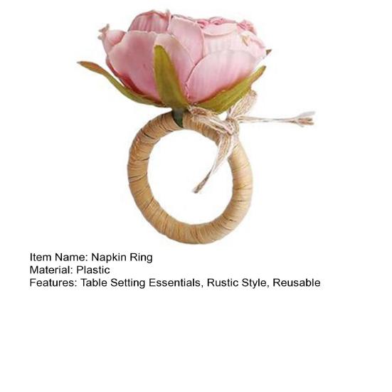 Кольцо для салфеток в виде цветка, кольцо для салфеток в виде розы ручной работы с галстуком-бабочкой, держатель для салфеток в деревенском стиле для свадебных вечеринок в День святого Валентина