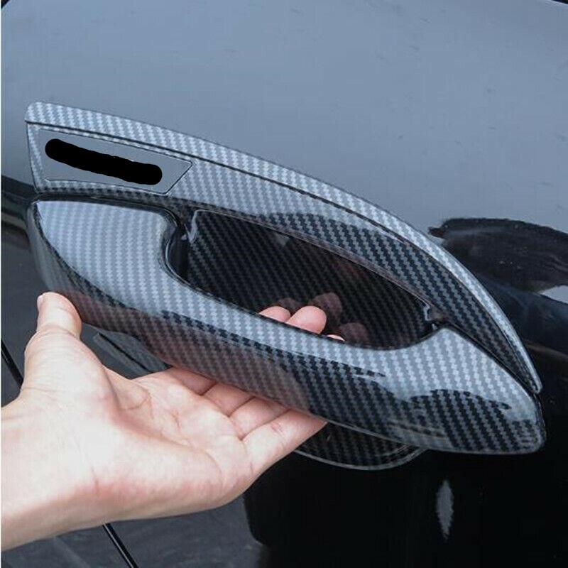 Carbon Fiber 4PCS Exterior Door Handle Bowl Cover Trim For KIA K5 2020-2023