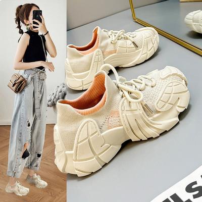 Мода Женская Мода Сетчатые Дышащие Спортивный Стиль Плетеные Туфли Женский Комфорт Универсальные Уличные Нескользящие Туфли на Плоской Подошве Zapatillas Mujer