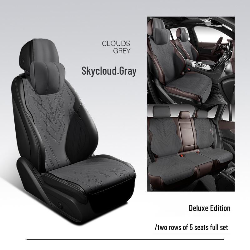 Volkswagen-Compatible Suede Car Seat Cushion, Universal Five-Seater Half-Surround Cover
