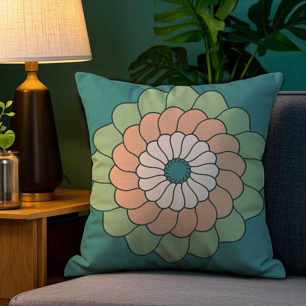 Bohemia Green Classic Pillow Case Plush Fabric Soft Double Sided Print Sofa Cushion Cover Throw Pillow Covers