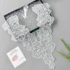 White Beaded V-Neck Mesh Strand Patch Dress Wedding Dress Performance Dress Decorative Front Collar Cloth Sticker Accessories
