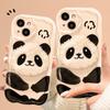 Cute Plush Panda Doll Suitable for Apple 16PRO Mobile Phone Case Iphone15 Silicone Anti-fall 14/13/12