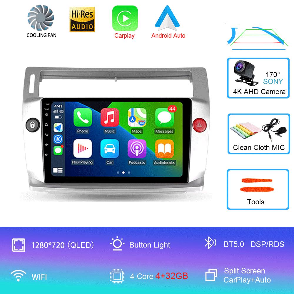 Автомобильное радио Android 14 Carplay для Citroen C4 C-Triomphe Quatre 2004-2014 Мультимедиа Видео 2Din DVD Стерео Динамик Аудио Головное Устройство