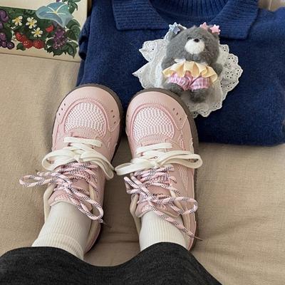 Нишевая спортивная обувь на толстой подошве, маленькие белые туфли, женская обувь с мягкой подошвой, новинка 2025 года, универсальная летне-осенняя сетчатая дышащая повседневная женская обувь