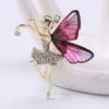 2023 New Flower Fairy Dancing Girl Angel Butterfly Brooch for Women Girl Fashion Exquisite Zircon Rhinestones Statement Brooches