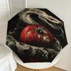 1PC Snake Apple Automatic Folding Umbrella - Compact 8-Rib Design, Durable Plastic & Iron, Lightweight for Outdoor Daily Use, Festive Gift057