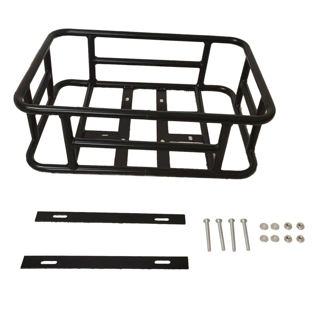 Rear Bike Basket Iron Large Capacity Rustproof Sturdy Bicycle Rear Cargo Rack Basket for Electic Bike