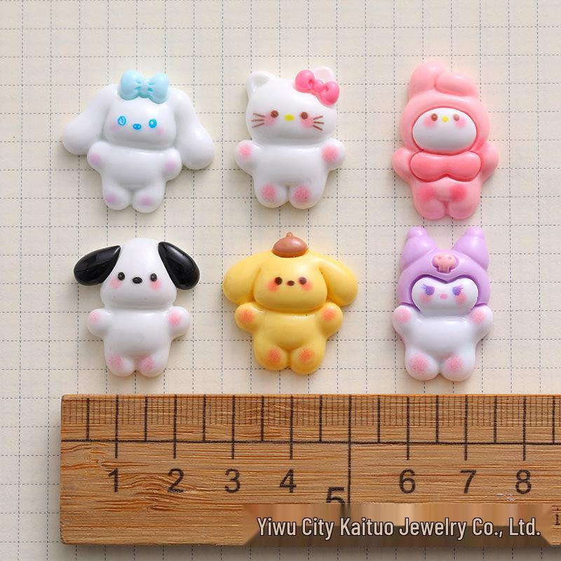 Смоляные аксессуары Sanrio с мультяшными персонажами: Милые наклейки на телефон, Заколки для волос, Магниты на холодильник, Пряжки для обуви