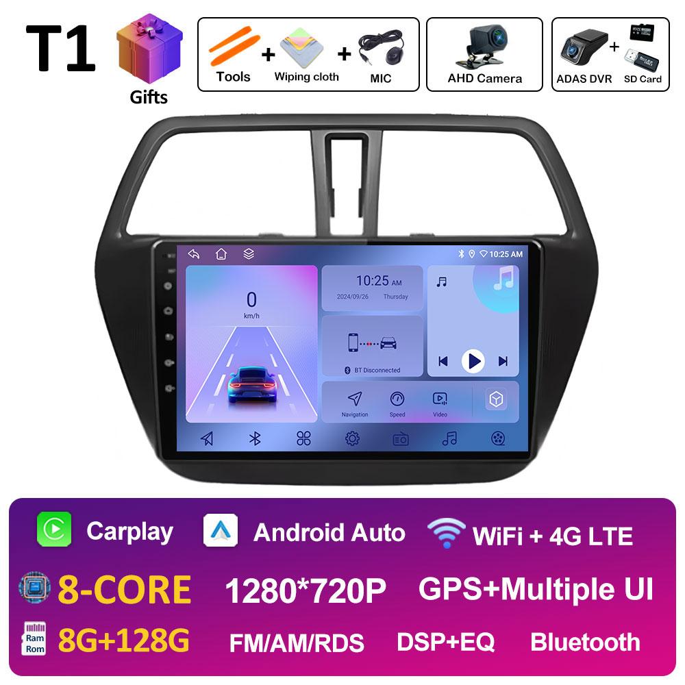 Умная система Android 14 для Suzuki SX4 S-Cross 2014 2015 2016 2017 беспроводной Carplay Bluetooth QLED IPS экран WIFI авто инструменты 4G