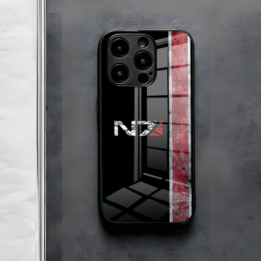 Чехол для телефона N7 Mass Effect для iPhone 17 Air 16 E Pro Max 15 14 13 Mini 12 Pro 11 Max Plus Черная стеклянная крышка