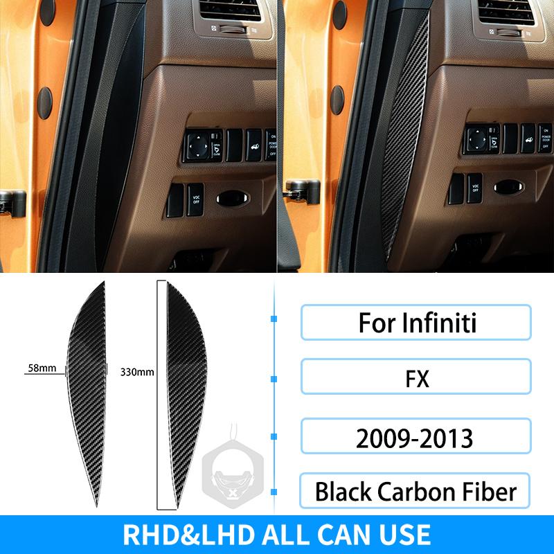 Для Infiniti FX 2009-2013 Рулевое колесо из углеродного волокна Радио Кондиционер Переключение передач Крышка подъемника окна Накладка Украшение