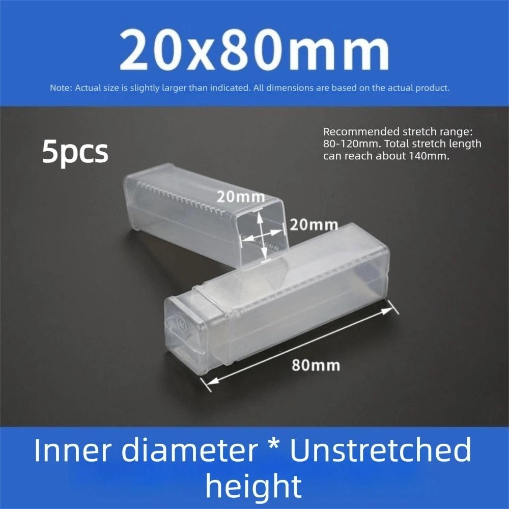5pcs Portable Square Drill Bit Packaging Boxes Transparent Plastic Packaging Box Telescopic Storage Boxes Accessories Storage