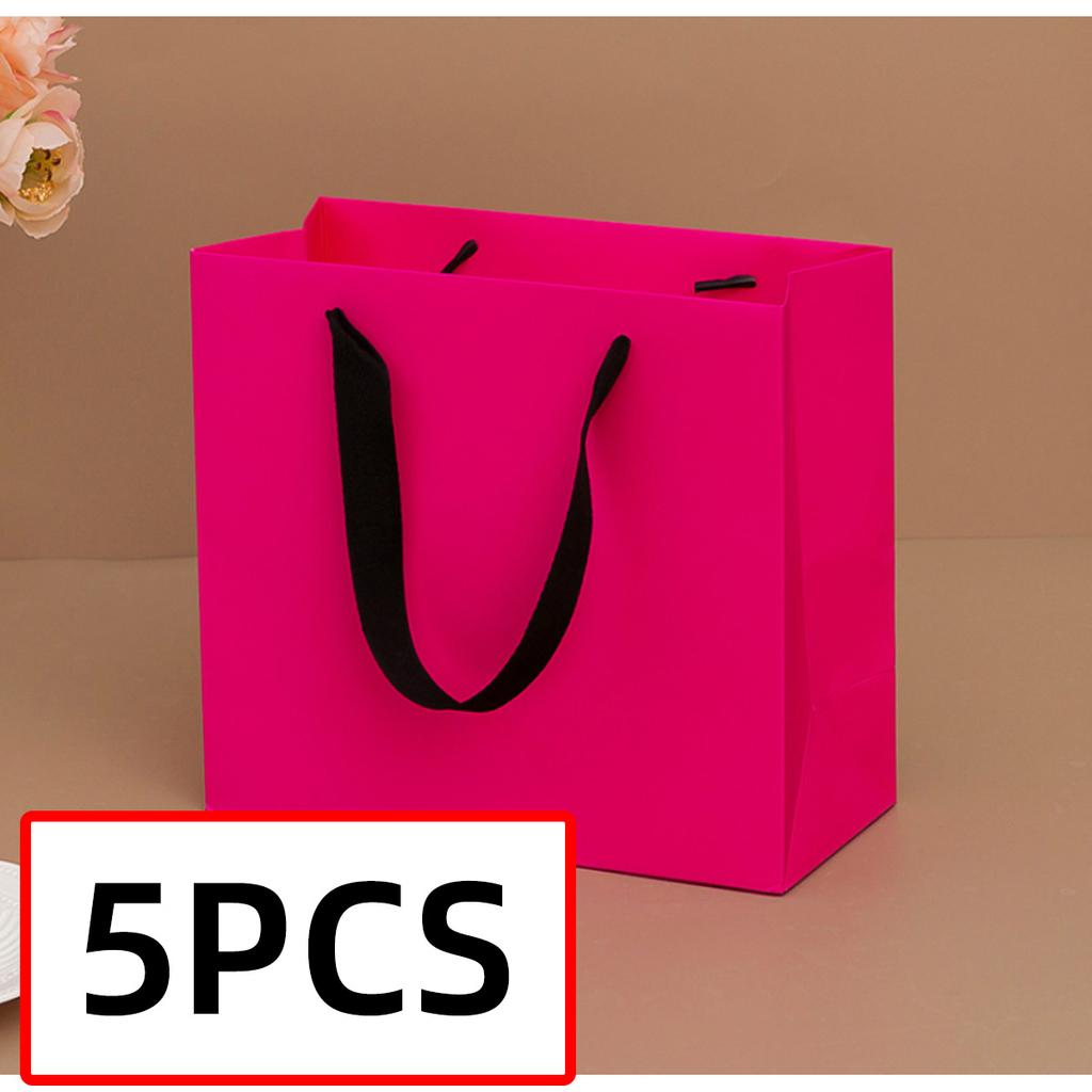 5/10PCS Rose Red White Card Paper Bag Shopping Packaging Clothing Bag Paper Bag Gift Bag Clothing Gift Packaging Large Size