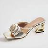 Fashion 2024 new fashion women summer flower shoes women sandals black beige gold party dress wedding big size 35-40